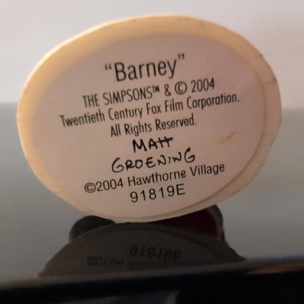 The Simpsons Hawthorne Village Barney Gumble Santa Beer Fund Figurine 2004 - Picture 4 of 4